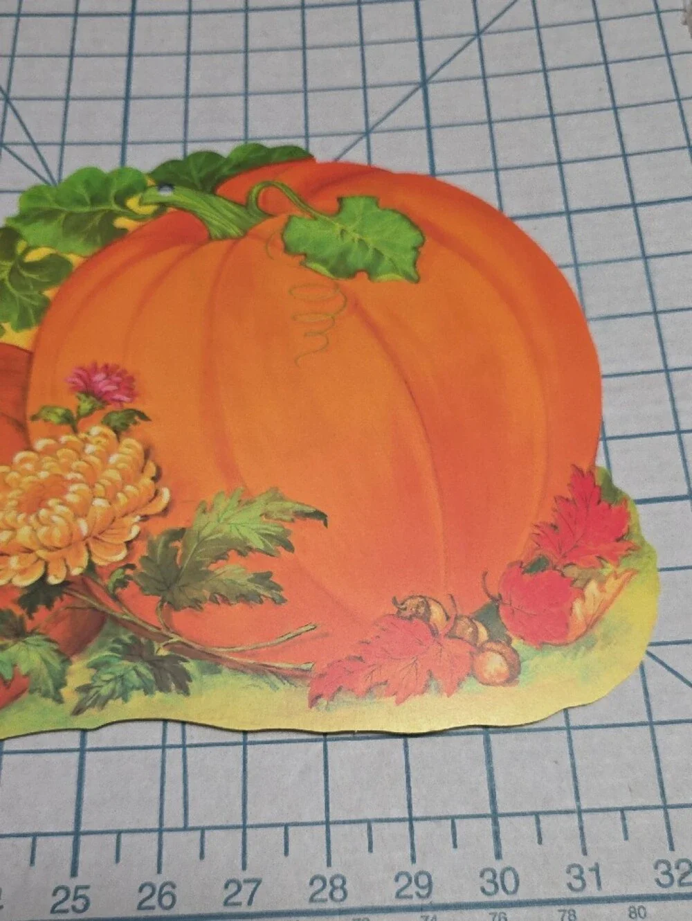 Orange Pumpkin Floral Wall Decor Die Cut, 13